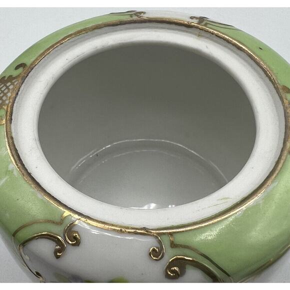 Teapot Nippon Square Plate Gold Trim Handles Rose Design Porcelain Hand Painted - Picture 7 of 12